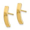 Image 2 : 14k Yellow Gold Curved Bar Post Earrings
