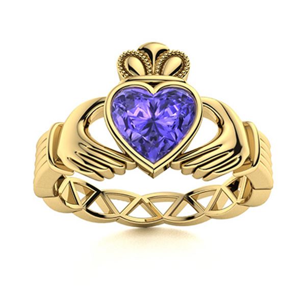 Natural 1.56 CTW Tanzanite Solitaire Ring 18K Yellow Gold