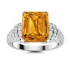 Image 1 : Natural 3.39 CTW Citrine & Diamond Engagement Ring 14K White Gold