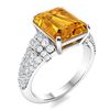 Image 2 : Natural 3.39 CTW Citrine & Diamond Engagement Ring 14K White Gold