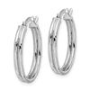 Image 2 : 14k White Gold Hoop Earrings - 32 mm
