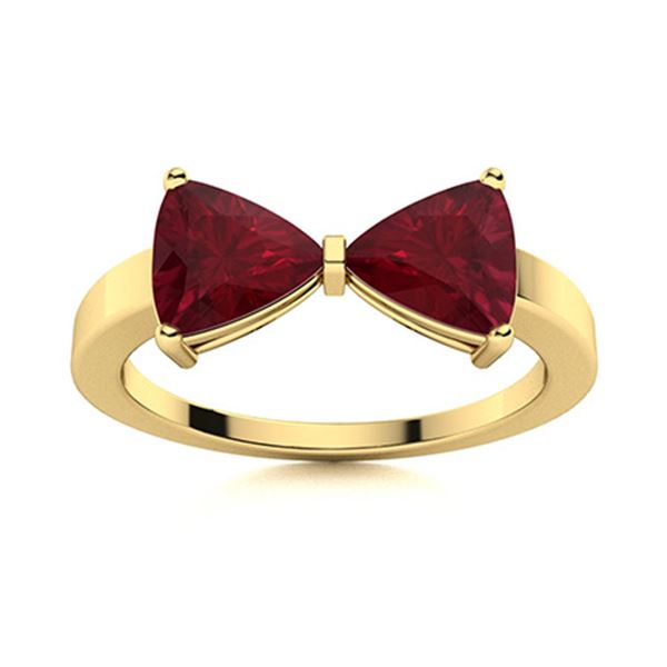 Natural 1.92 CTW Ruby Solitaire Ring 18K Yellow Gold