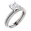 Image 1 : Natural 1.92 CTW Square Asscher Cut Diamond Engagement Set 14KT White Gold