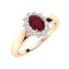Image 2 : Natural 0.83 CTW Ruby & Diamond Engagement Ring 14K Rose Gold