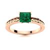 Image 1 : Natural 0.82 CTW Emerald Solitaire Ring 14K Rose Gold