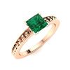 Image 2 : Natural 0.82 CTW Emerald Solitaire Ring 14K Rose Gold
