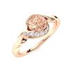 Image 2 : Natural 1.18 CTW Morganite & Diamond Engagement Ring 14K Rose Gold
