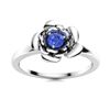 Image 1 : Natural 0.11 CTW Ceylon Sapphire Solitaire Ring 14K White Gold