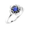 Image 2 : Natural 0.11 CTW Ceylon Sapphire Solitaire Ring 14K White Gold