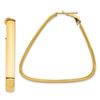 Image 1 : 14k Yellow Gold Omega Back Triangle Hoop Earrings - 5x44 mm