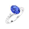 Image 2 : Natural 1.53 CTW Ceylon Sapphire & Diamond Engagement Ring 14K White Gold