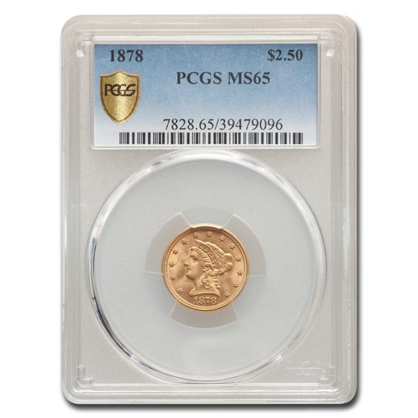 1878 $2.50 Liberty Quarter Eagle MS-65 PCGS