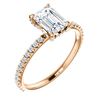 Image 1 : Natural 2.02 CTW Diamond Basket Emerald Cut Diamond Ring 14KT Rose Gold