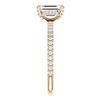Image 3 : Natural 2.02 CTW Diamond Basket Emerald Cut Diamond Ring 14KT Rose Gold