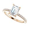 Image 4 : Natural 2.02 CTW Diamond Basket Emerald Cut Diamond Ring 14KT Rose Gold