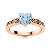 Image 1 : Natural 0.41 CTW Aquamarine Solitaire Ring 14K Rose Gold