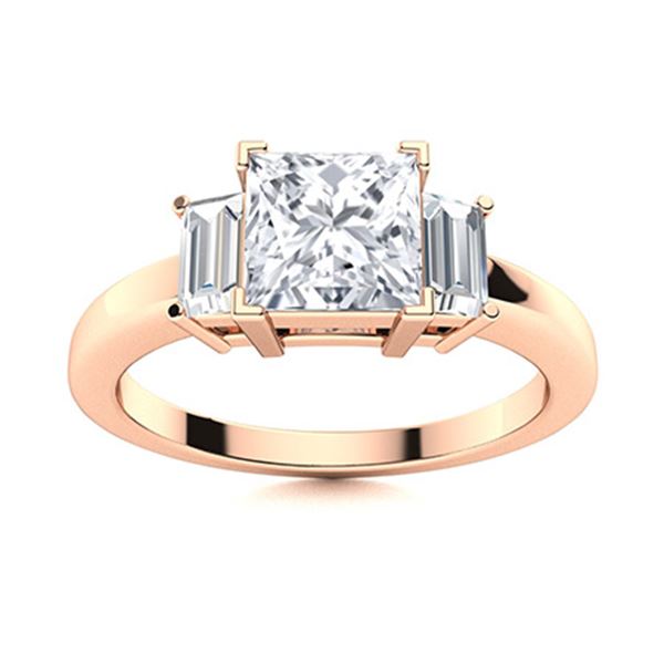 Natural 0.96 CTW Topaz & Diamond Engagement Ring 18K Rose Gold