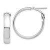 Image 1 : 14k White Gold Omega Back Hoop Earrings - 5x25 mm