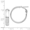 Image 2 : 14k White Gold Omega Back Hoop Earrings - 5x25 mm