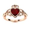 Image 1 : Natural 0.59 CTW Garnet & Diamond Engagement Ring 14K Rose Gold
