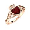 Image 2 : Natural 0.59 CTW Garnet & Diamond Engagement Ring 14K Rose Gold