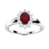 Image 1 : Natural 0.84 CTW Ruby & Diamond Engagement Ring 18K White Gold