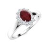 Image 2 : Natural 0.84 CTW Ruby & Diamond Engagement Ring 18K White Gold