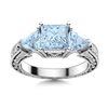 Image 1 : Natural 1.78 CTW Aquamarine Solitaire Ring 14K White Gold