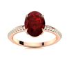 Image 1 : Natural 4.65 CTW Garnet & Diamond Engagement Ring 14K Rose Gold