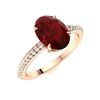 Image 2 : Natural 4.65 CTW Garnet & Diamond Engagement Ring 14K Rose Gold