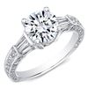 Image 1 : Natural 3.01 CTW Round Cut & Baguette Diamond Ring 14KT White Gold