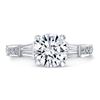 Image 4 : Natural 3.01 CTW Round Cut & Baguette Diamond Ring 14KT White Gold