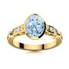 Image 1 : Natural 1.17 CTW Aquamarine & Diamond Engagement Ring 14K Yellow Gold