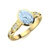 Image 2 : Natural 1.17 CTW Aquamarine & Diamond Engagement Ring 14K Yellow Gold