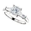 Image 1 : Natural 2.02 CTW Cushion Cut 3-Stone Diamond Ring 14KT White Gold