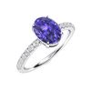 Image 2 : Natural 1.05 CTW Tanzanite & Diamond Engagement Ring 14K White Gold