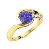 Image 2 : Natural 1.41 CTW Tanzanite & Diamond Engagement Ring 14K Yellow Gold