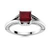 Image 1 : Natural 1.23 CTW Ruby & Diamond Engagement Ring 18K White Gold