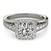 Image 1 : Natural 2 ctw Diamond Solitaire Halo Ring 14k White Gold