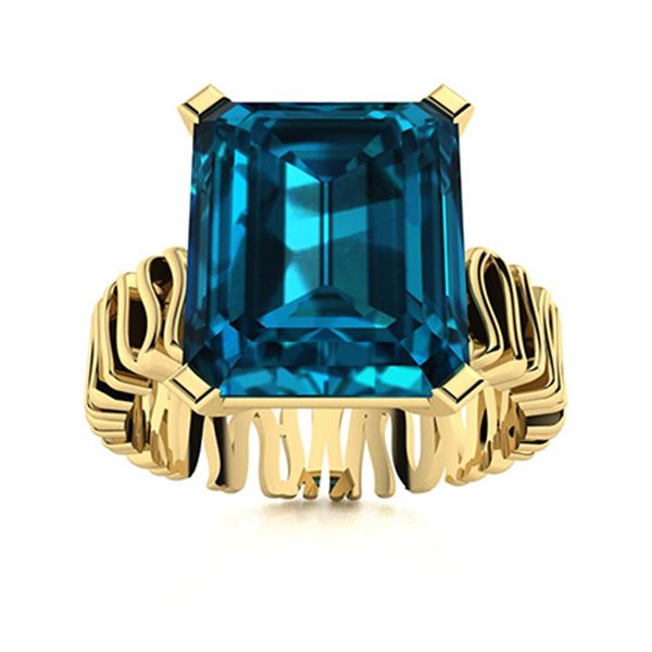 Natural 10.31 CTW Topaz Solitaire Ring 18K Yellow Gold