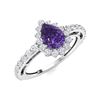 Image 2 : Natural 1.32 CTW Amethyst & Diamond Engagement Ring 18K White Gold