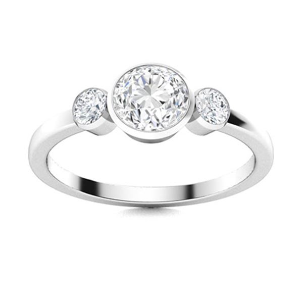 Natural 0.82 CTW Diamond Solitaire Ring 18K White Gold