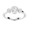 Image 1 : Natural 0.82 CTW Diamond Solitaire Ring 18K White Gold