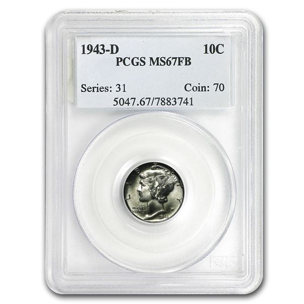 1943-D Mercury Dime MS-67 PCGS (FB)