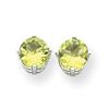 Image 2 : 14k White Gold 6 mm Peridot Earrings