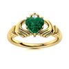 Image 1 : Natural 0.47 CTW Emerald & Diamond Engagement Ring 18K Yellow Gold