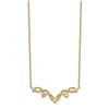 Image 1 : 14k Yellow Gold Woven Bar CZ with 2 in ext Necklace - 20 in.