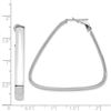 Image 2 : 14k White Gold Triangle Hoop Earrings - 5 mm
