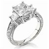 Image 1 : Natural 4.02 CTW Radiant Cut Diamond Ring 18KT White Gold
