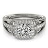 Image 1 : Natural 1.3 ctw Diamond Solitaire Halo Ring 14k White Gold